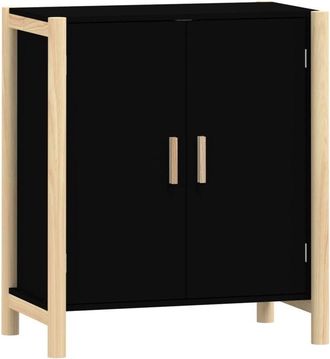 vidaXL Aparador de madera contrachapada negro 62x38x70 cm Vidaxl