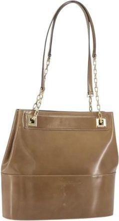 Ferragamo Pre-owned Gecoat Canvas Schoudertas - Dames - Vintage Schoudertas - Bruin - ONE Size - Vintage