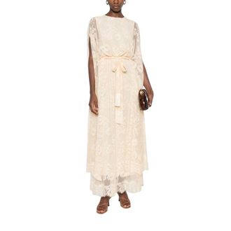 Zimmermann Vestido largo Valiant con capa de encaje - Dresses - Mujer - Beige - S