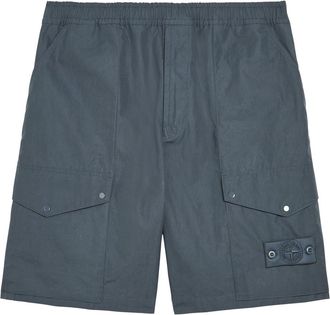 Stone Island Logo Cotton Cargo Shorts - Blue - 36 (W36 / XL)