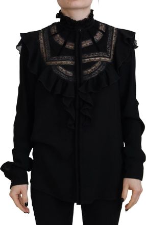 Dsquared2 Dsquared² Lace Trim Turtle Neck Long Sleeves Womens Top (Pre-Owned)