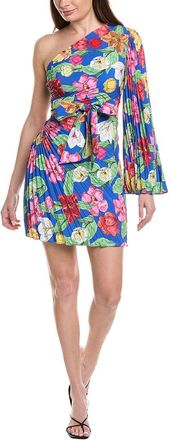 Milly Linden Tulip Rosette Pleated Mini Dress