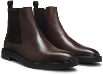 BOSS Chelsea boots in polished leather with signature stitching