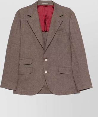 Brunello Cucinelli linen single breasted jacket notch lapel