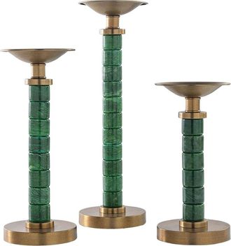Port 68 Set Of 3 Jade Garden Candlesticks