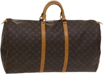 Louis Vuitton Tweedehands Canvas Louis Vuitton tassen - Dames - Vintage Weekendtas - Bruin - ONE Size - Leer - Vintage