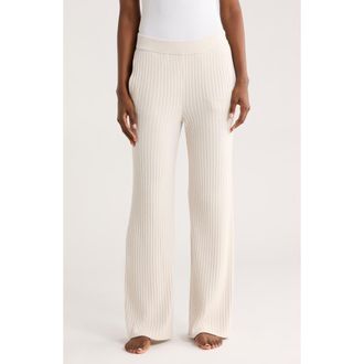 Barefoot Dreams CozyChic Ultra Lite Rib Rolled Edge Pants in Almond at Nordstrom Rack, Size Large