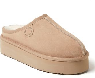 Dearfoams Fireside by Dearfoams Womens Queenstown Genuine Shearling Platform Clog