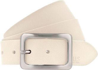 H.I.S Lederg&uuml;rtel H.I.S, Damen, Gr. 11,5, creme, Leder, kontrastfarbene Details, unifarben, Basic, G&uuml;rtel Lederg&uuml;rtel, Schliesse in gl&auml;nzend satiniertem Sil