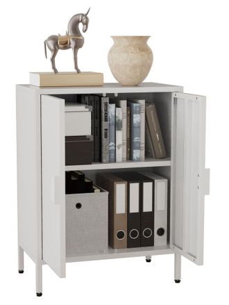 VCM Cajones De Acero Vcm Sideboard Con Puertas Giratorias Dimensiones Aprox. Al. 80 X An. 60 X P. 35 Cm - Flokas S (blanco)