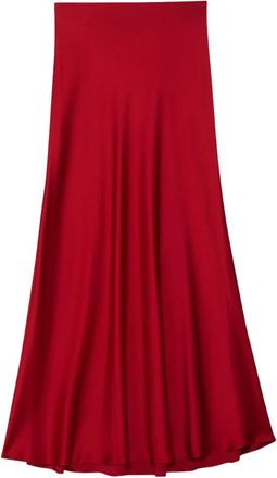 ottod'Ame Lange Satijnen Viscose Rok - Dames - Maxi Rokken - Rood - M - Satijn - Rokken