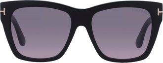 Tom Ford Flynn-02 Smoke Gradient Cat Eye Ladies Sunglasses FT1343 01B 55