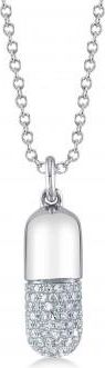 Allurez Diamond Pill Pendant Necklace 14K White Gold (0.32ct)