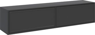Selsey Selsey Velveto - Mueble Tv Flotante 2 Puertas - Negro - 140 Cm