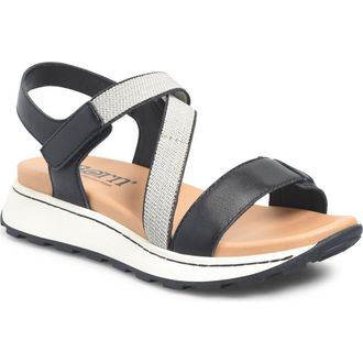 B&oslash;rn Mady Wedge Sandal in Black Combo at Nordstrom, Size 9