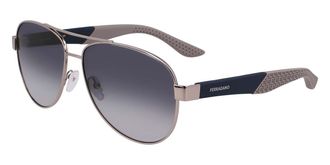 Ferragamo SF 275SN Asian Fit 021 Mens Sunglasses Silver Size 62