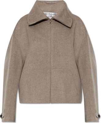 Acne Studios Wool Zip Jacket - Dames - Zomerjassen - Grijs - M - Wol - Jassen