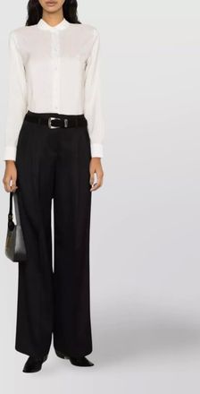 Golden Goose wide leg wool gabardine trousers with belt loops