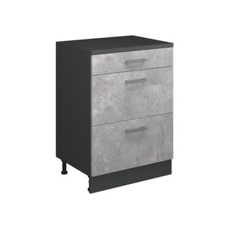 Vicco Armario De Cocina Para Techo Inclinado R-line, Hormig&oacute;n, 60 Cm Sin Inclinaci&oacute;n Con 2 Puertas, Vicco