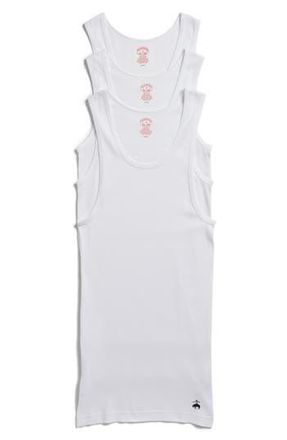 Brooks Brothers 3-Pack Cotton Tank Undershirts in White at Nordstrom Rack, Size X-Large