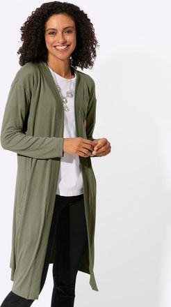 Casual Looks Shirtjacke CASUAL LOOKS Shirtjacke, Damen, Gr. 36, khaki, 95% Polyester, 5% Elasthan, unifarben, Shirts Shirtjacke