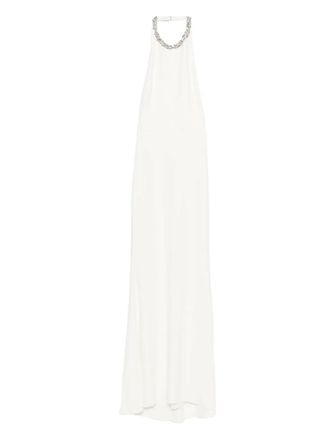 Givenchy embellished halterneck dress - women - Acetate/Viscose/Elastane/Viscose/Acetate/Elastane - 38 - White