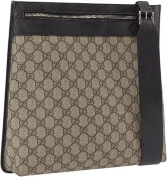 Gucci Pre-owned Cross Body Bags, female, Beige, Size: ONE SIZE Pre-owned Vintage Canvas Shoulder Bag