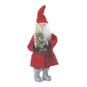 Melrose International Standing Santa Decor 15H - Red; Brown; Green