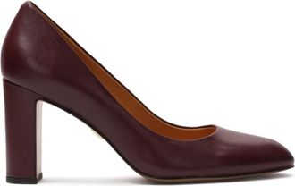 Kazar Maroon pumps met ronde neuzen - Dames - Pumps - Bruin - 41 EU - Leer - Schoenen