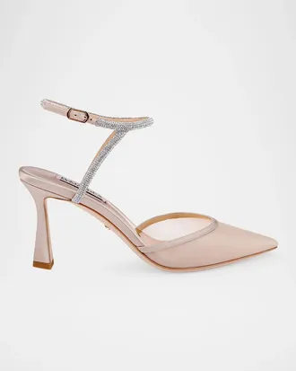 Badgley Mischka Kamilah III 80MM Crystal-Embellished Mesh Pumps