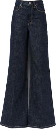Self Portrait Jeans, Dames, Blauw, W27, Katoen, Elegante donkerblauwe flared jeans