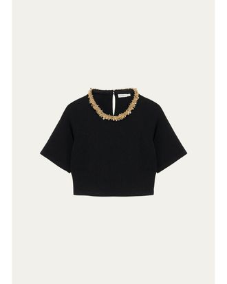 SIMKHAI Nuria Embellished Crop Top