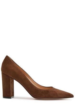 Gianvito Rossi Piper 85 Suede Pumps - Brown