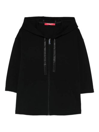 Marina Rinaldi Felpa Landa con cappuccio e zip - Nero