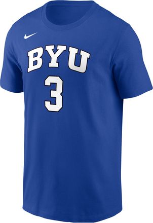 Nike AJ Dybantsa BYU Cougars Nike Mens NCAA T-Shirt in Blue | M11332P870BGY-RYL