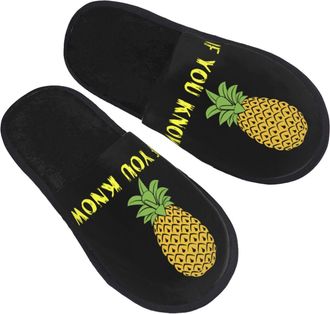 Generic Home Slipper Upside Pineapple Funny Swinger Warm Slipper Comfortable Fluffy Slippers Breathable Scuff Slippers For Travel Winter Bedroom L
