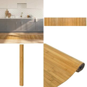 vidaXL Tappeto Rettangolare Naturale 60x300 cm in Bamb&ugrave; - Tappeto naturale - Tappeto antiscivolo