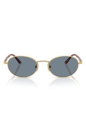Persol Ida 55mm Oval Sunglasses in Gold /Light Blue at Nordstrom