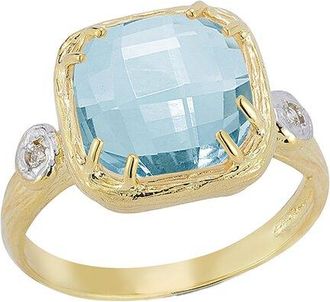 I.Reiss Company 14K 4.78 Ct. Tw. Diamond & Blue Topaz Ring
