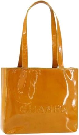 Chanel Pre-owned Tote Bags, female, Orange, Size: ONE SIZE Pre-owned Coated Canvas Tote Bag