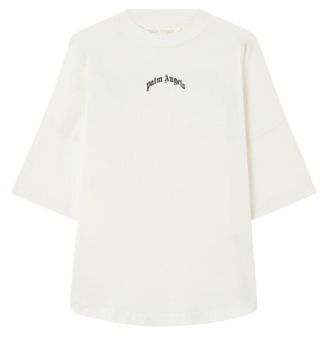 Palm Angels Off White Logo Crew Neck T-Shirt
