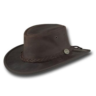 Barmah Hats Foldaway Bronco Leather Hat - Item 1060 - brown - XXL