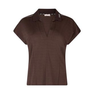 Liu Jo Polo Shirts, female, Brown, Size: S Piqu&eacute; Polo Top