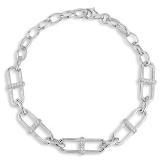 Glaze Jewelry Sterling Silver Oval Link Bracelet