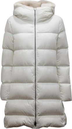 Herno Middellange Dons Halve Jas - Dames - Parka Jassen - Wit - M - Jassen