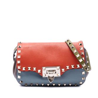 Valentino Pre-owned Valentino Tricolor Leather Rockstud Flip Lock Flap Ladies 7AY5A6KZ23AQTX6F