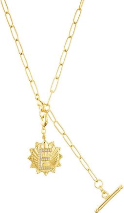 Adornia Initial CZ Pendant Toggle Necklace in Gold-E at Nordstrom Rack