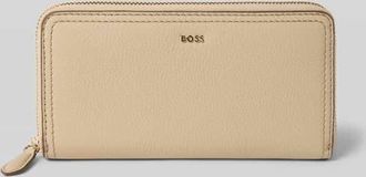 HUGO BOSS Portemonnaie aus echtem Rindsleder Modell LENAH ZIPAROUND in Beige, Gr&ouml;&szlig;e 1