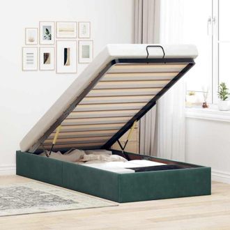 vidaXL Struttura Letto Pouf Senza Materasso 100x200 cm Velluto vidaXL