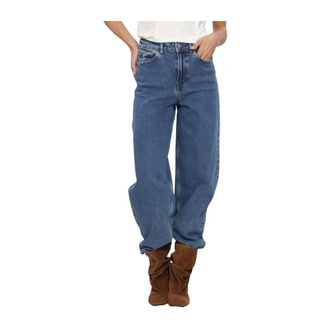 Selected Jeans, Dames, Blauw, W32, Katoen, Slwbarrel Bea-Kori HW Jeans